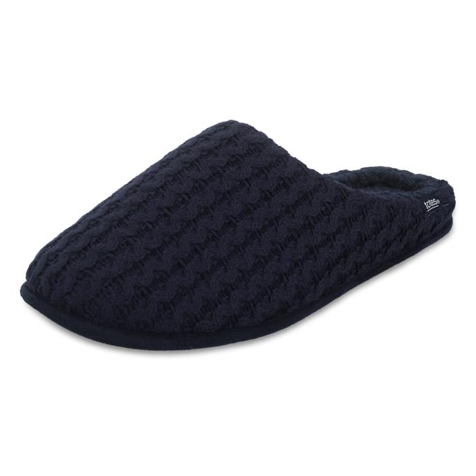 totes toasties® Mens Knitted Mule Slippers Navy Extra Image 3